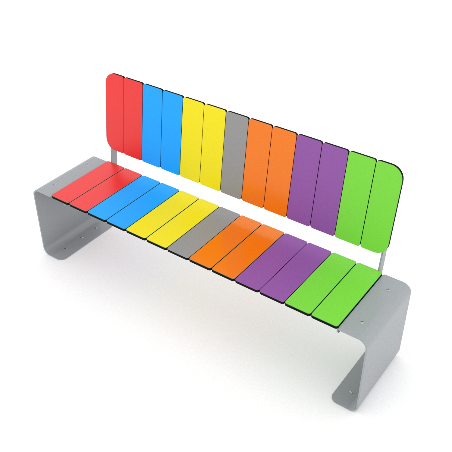 0924 – Colourful Bench with Back