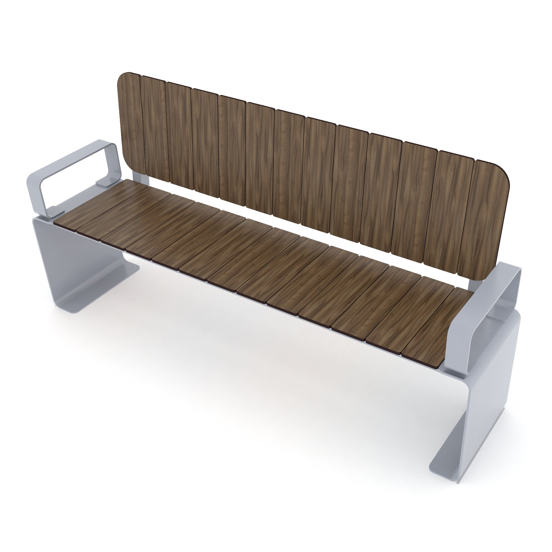 0926 – HPL and Steel Bench with Back