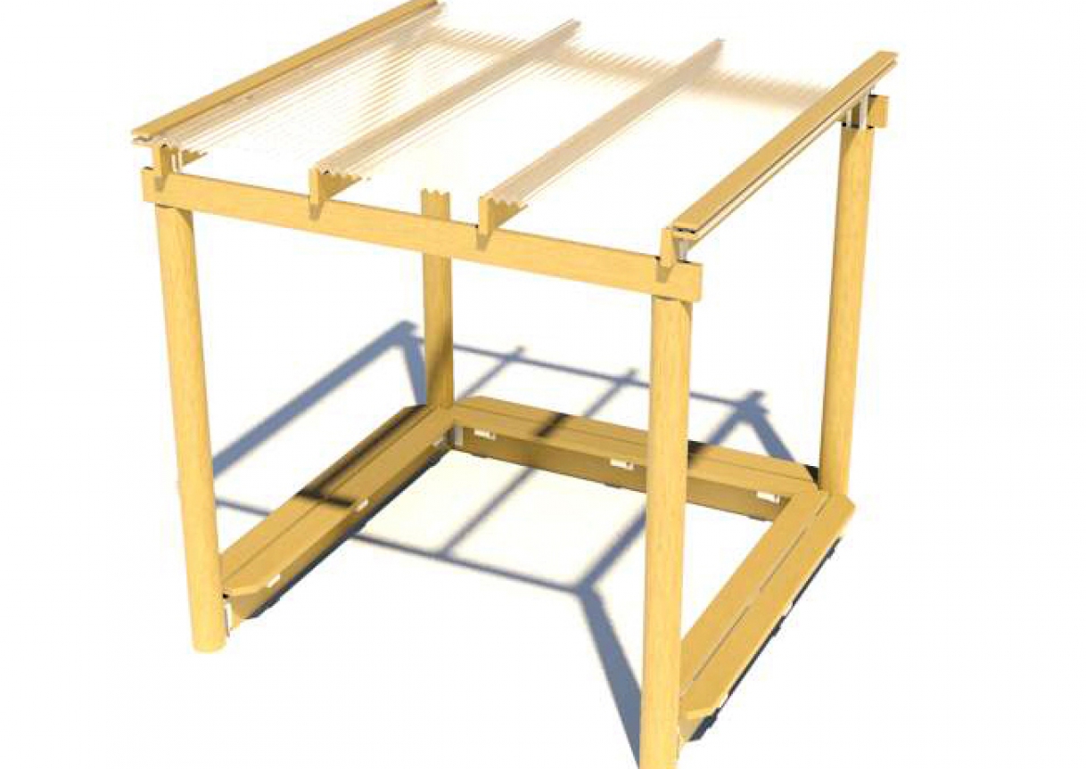 CAN-303 – Arbour (Clear Roof) with seats to three sides