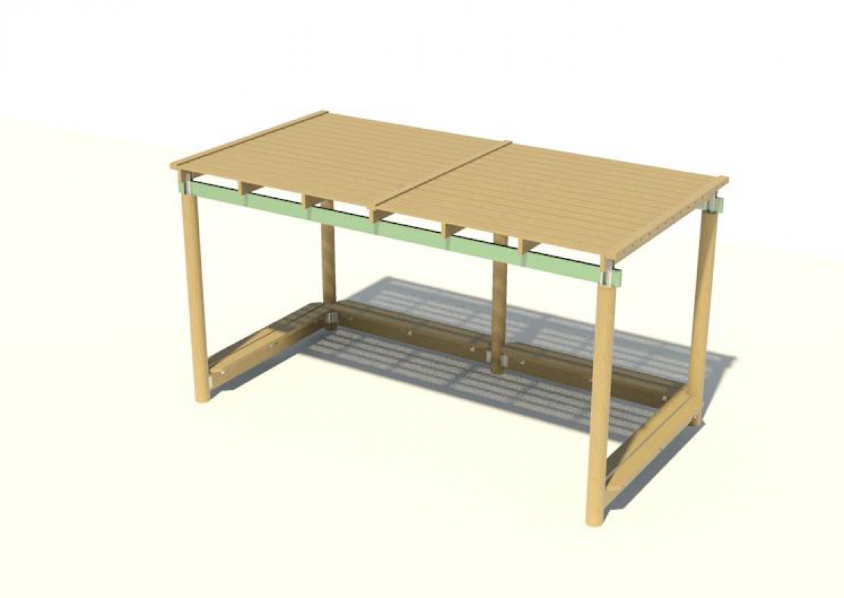 CAN-304 – Double Arbour (Timber Roof) with seats to three sides
