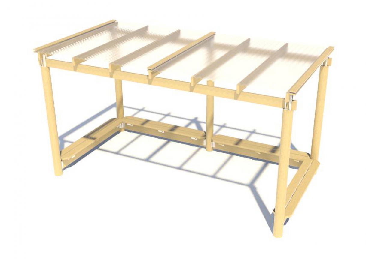 CAN-305 – Double Arbour (Clear Roof) with seats to three sides
