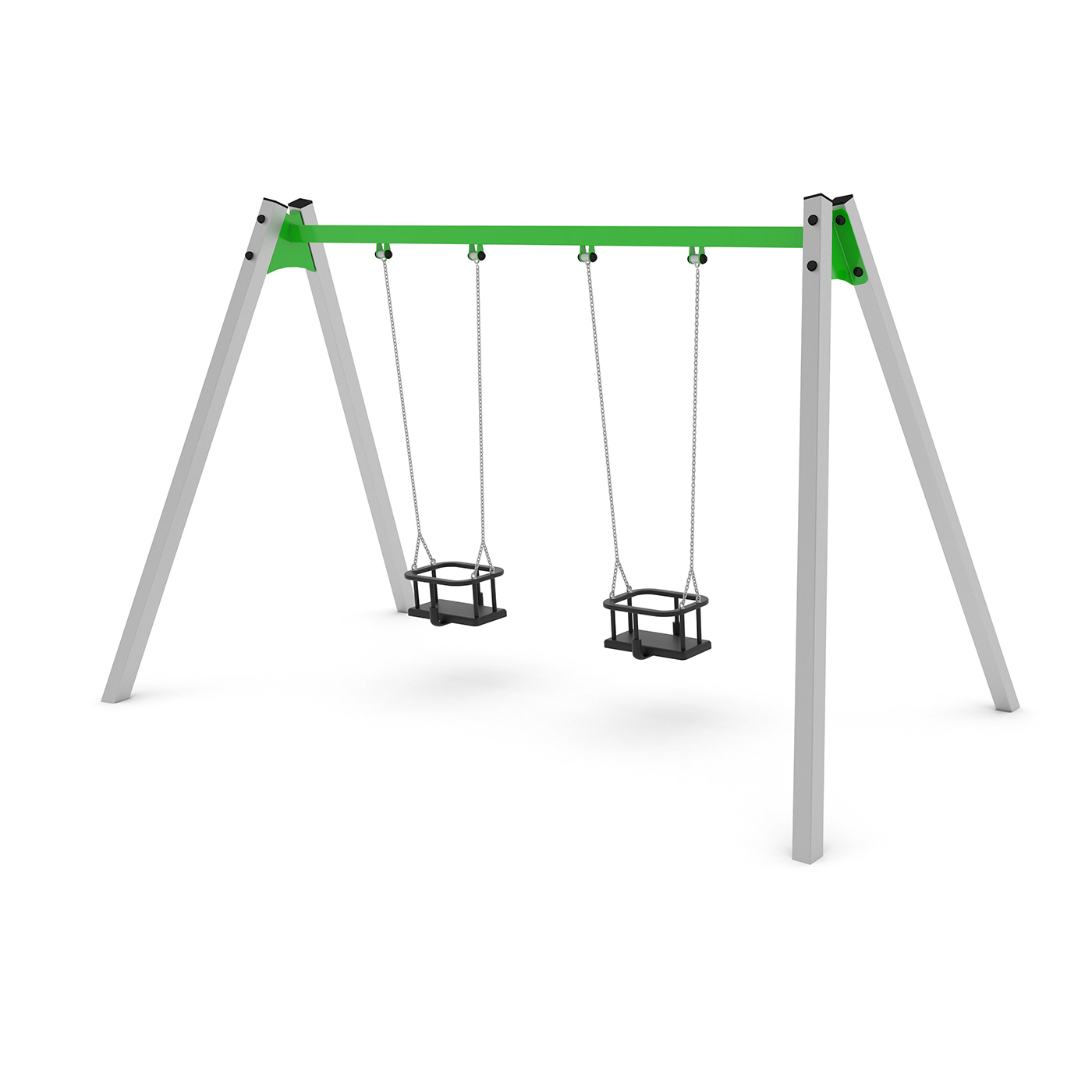 ST 1422 R2R2 – Two Cradle Seats Steel Swing