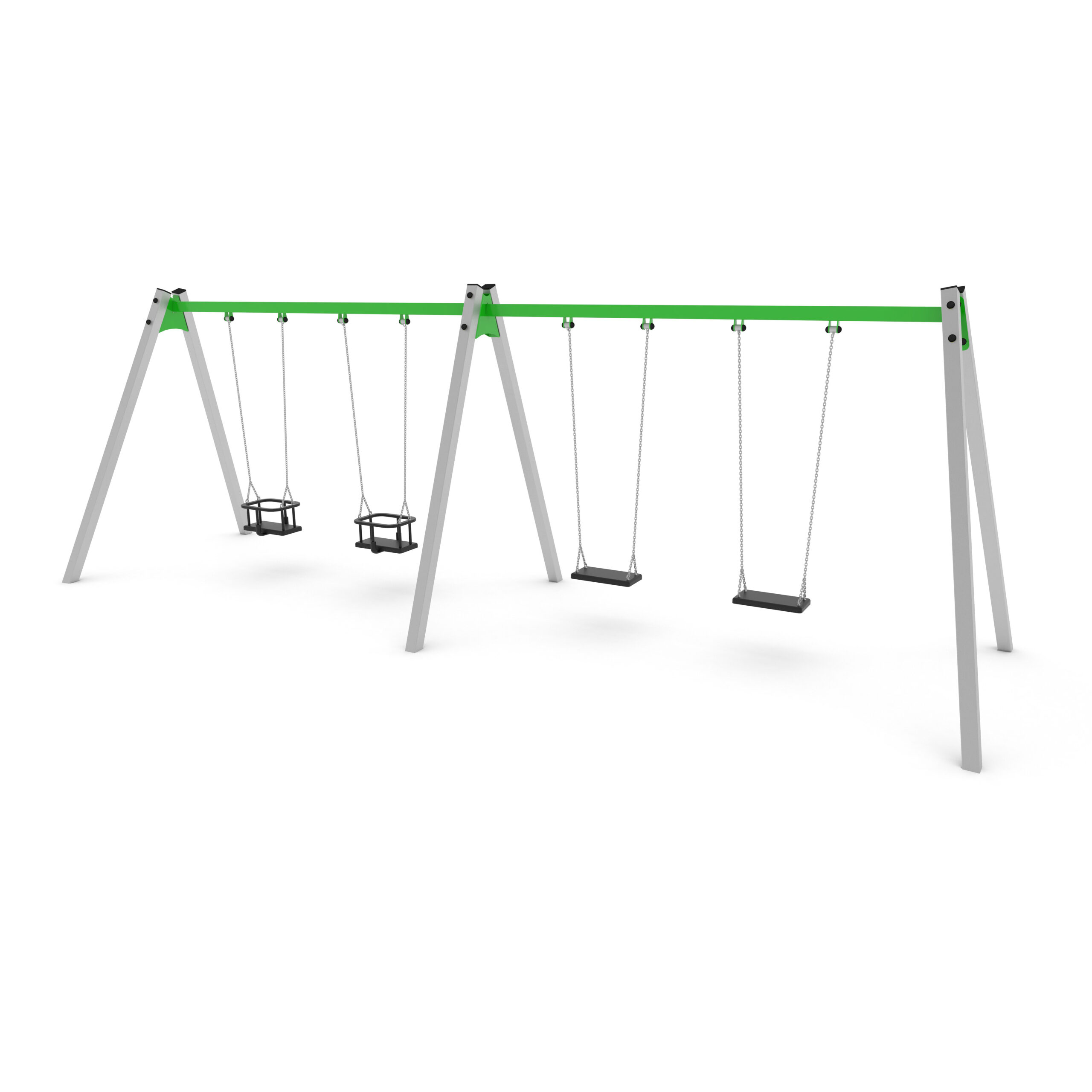 ST 1424 R2R2R1R1 – Steel Two Bay Infant and Junior Swing