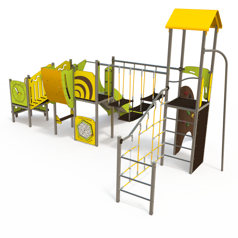 Summit Climber – Wooden Multi- Level Play Tower with Slide & Climbing Ramp